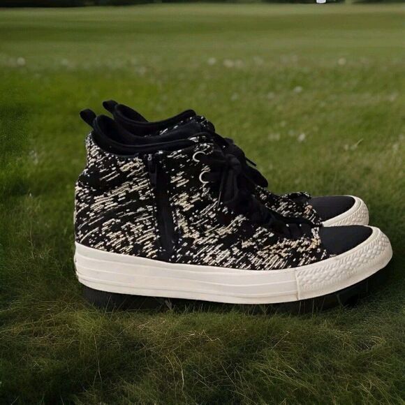Converse Womens Selene Winter Knit Side Zip Hi Top Sneakers Shoes Size 10 - Picture 4 of 8
